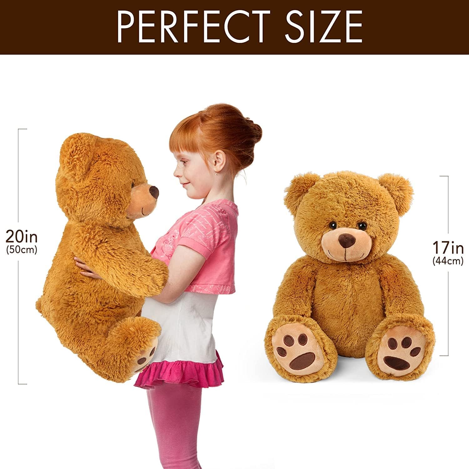 Detalle de LotFancy Teddybär Kuscheltier 50 cm – weicher Plüschbär, Braun