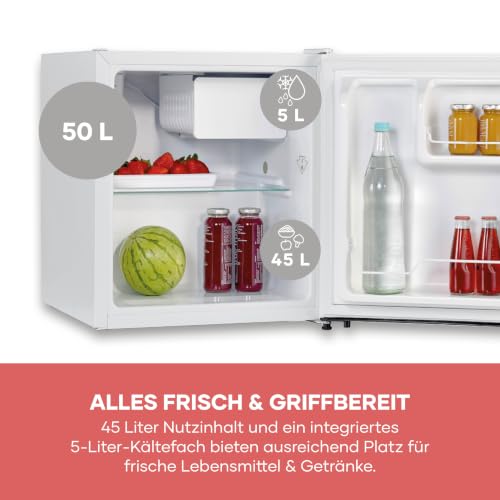 Detalle de SEVERIN Kühlbox KB 8884 – 50 L, leise, Kältefach, Türanschlag wechselbar, 44,5 cm Breite, weiß