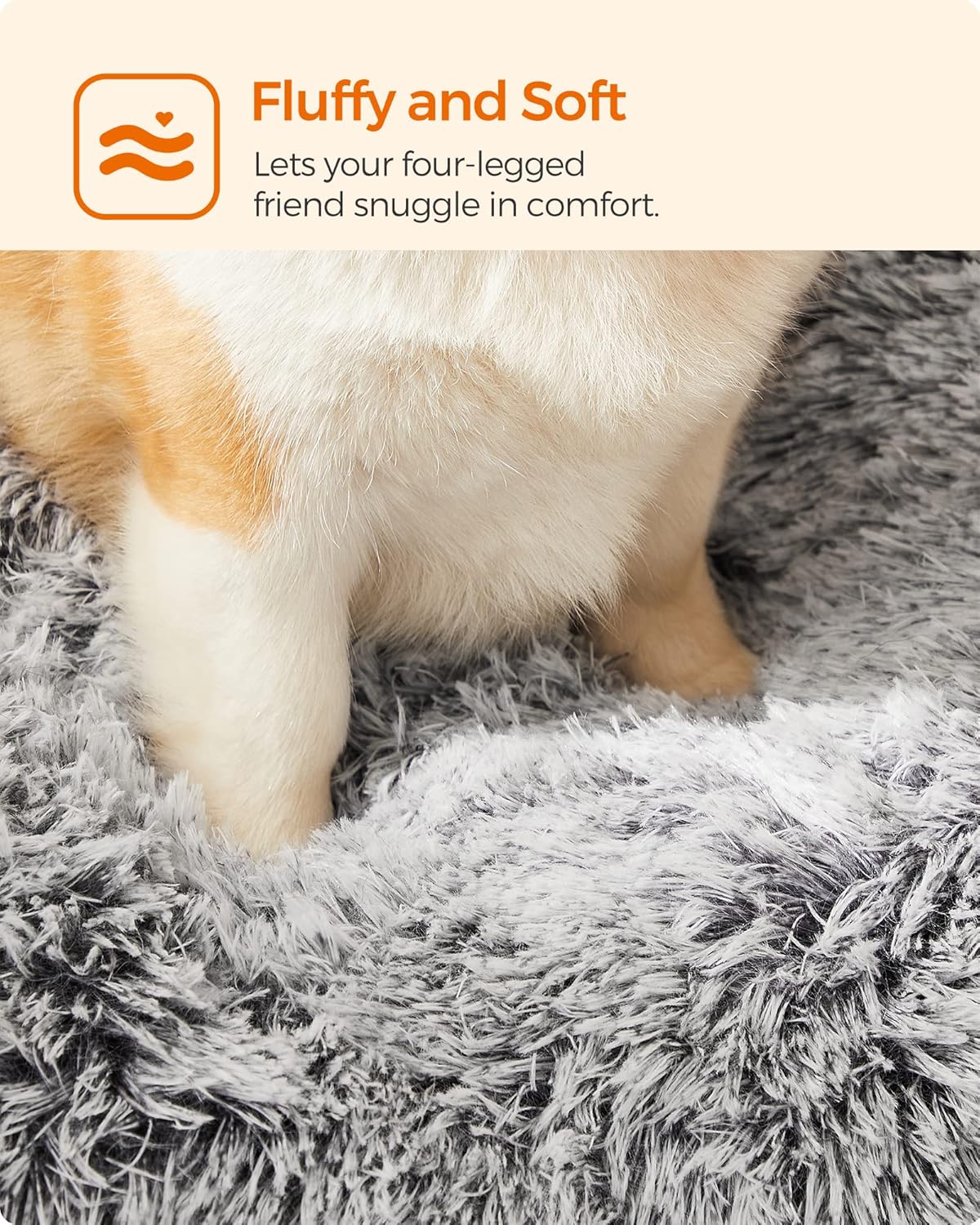 Thumbnail 2 de Feandrea Large Dog Bed 95 x 60 cm — Fluffy crate mat