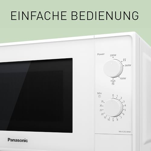 Thumbnail 3 de Panasonic NN-E20JWMEBG Mikrowellenofen mit Glasteller, 20L, 800W, Auftaufunktion, 5 Leistungsstufen, Weiß – 2025 Modell