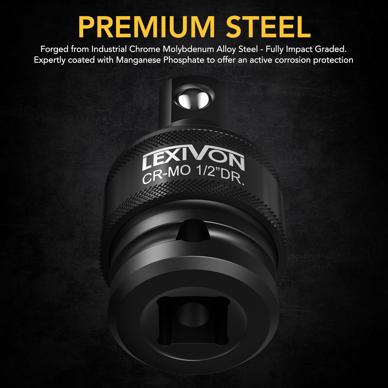 Detalle 2 de LEXIVON LX-113 Impact Universal Joint Socket Swivel Set, 3-Piece, Cr-Mo Steel