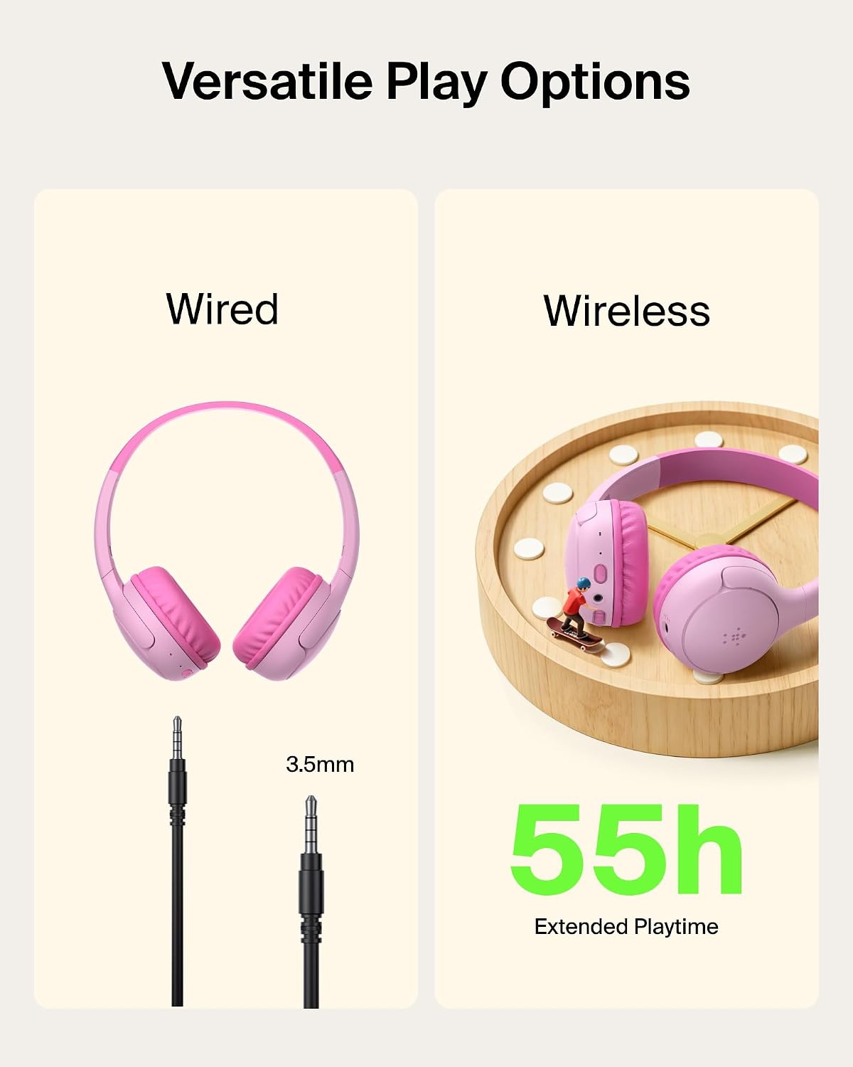 Thumbnail 3 de Belkin SoundForm Mini 2 Wireless Headphones for Kids (Pink)