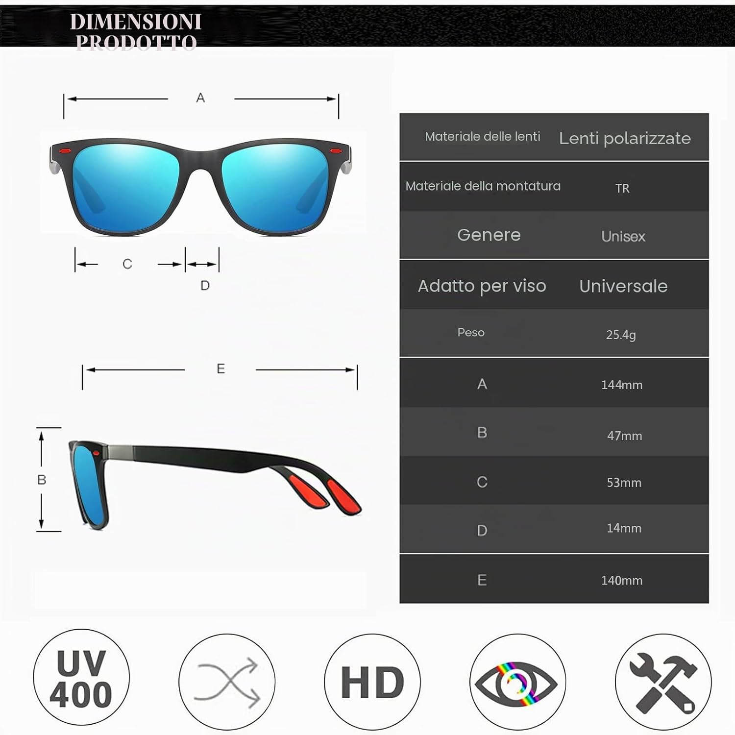 Thumbnail 4 de Perfectmiaoxuan Occhiali da sole polarizzati TR90 UV400 unisex per guida, pesca e trekking