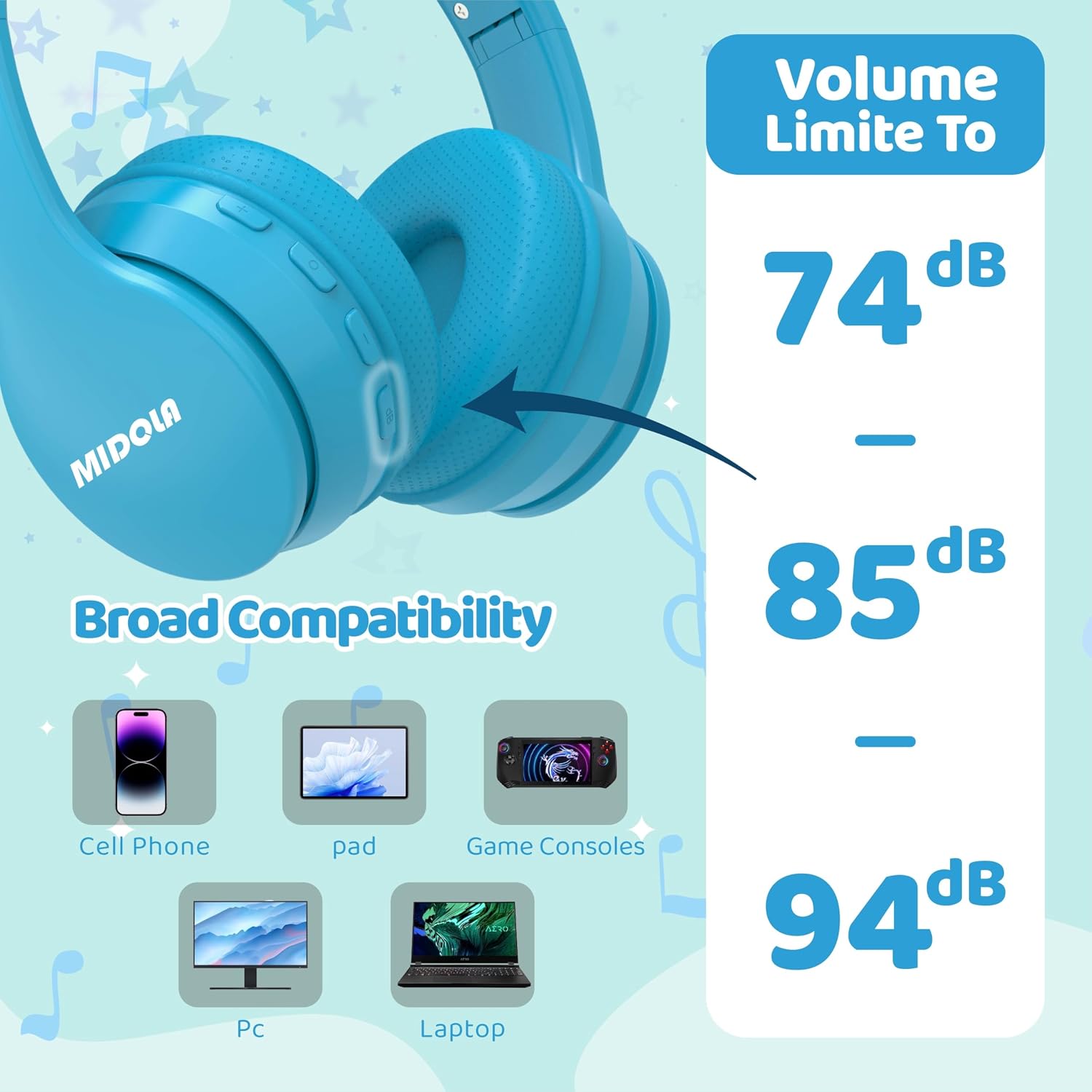 Thumbnail 6 de MIDOLA Kids Headphones 68H Playtime