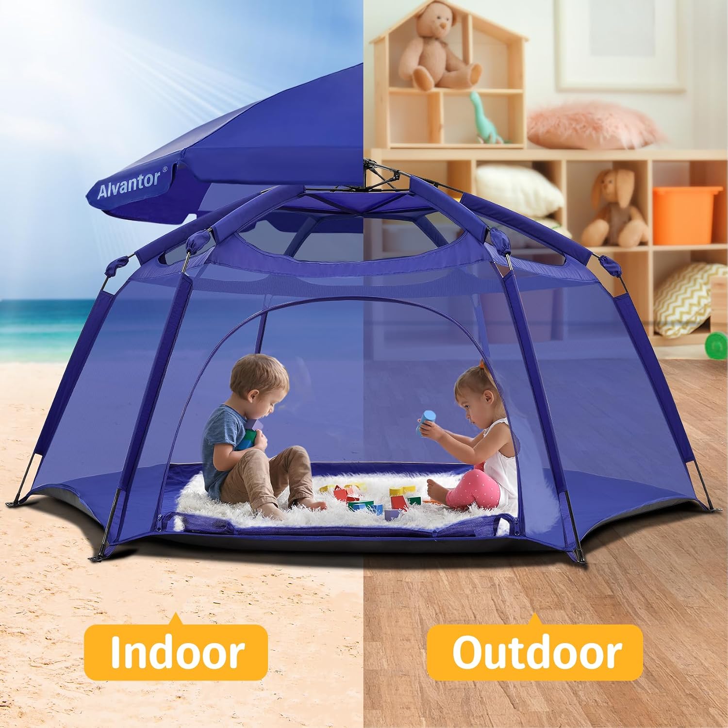 Detalle de Alvantor Baby Playpen Play Yard, 84 in