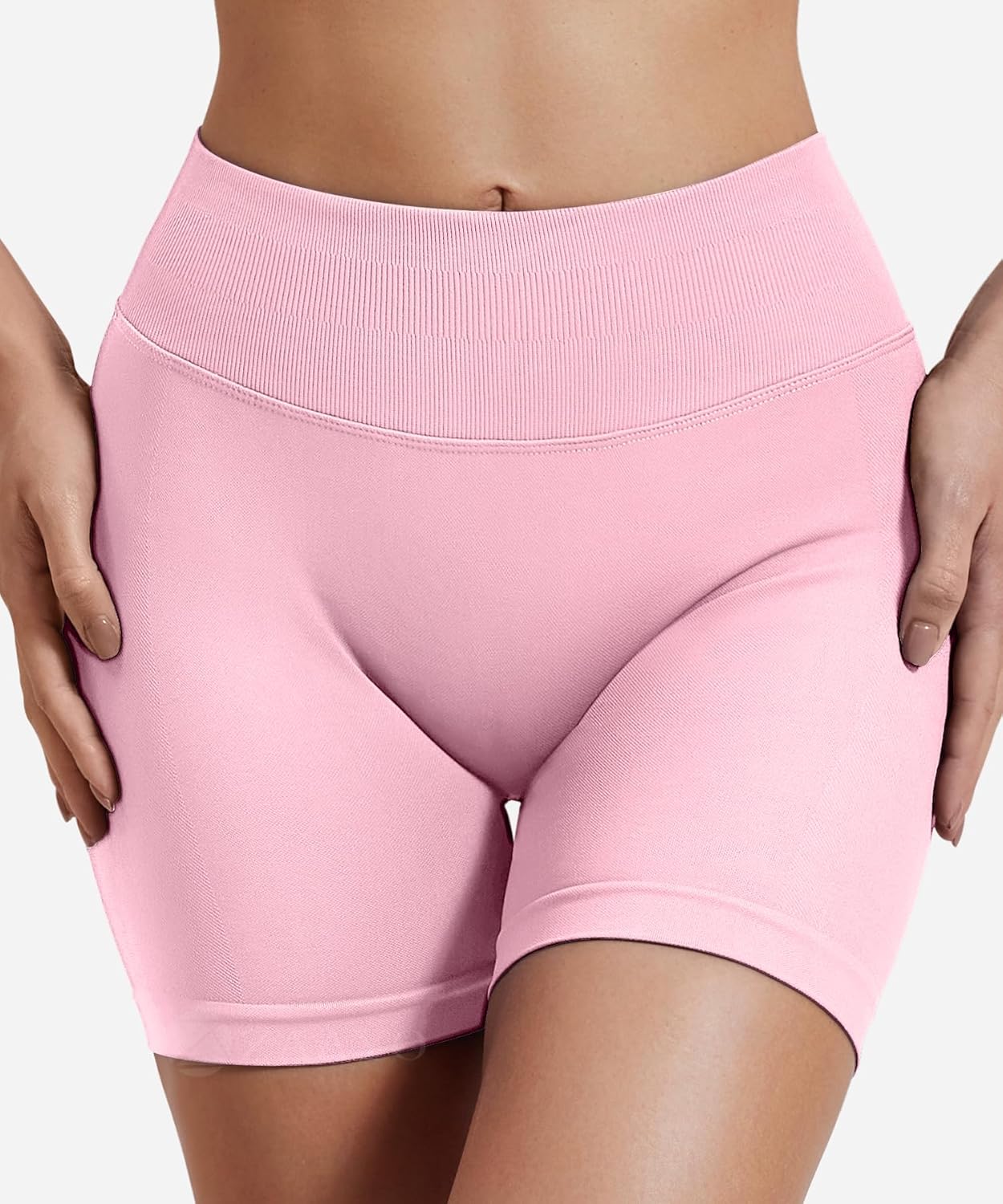 Detalle de ZAAYO Damen Sport Shorts Hidden Scrunch – 4,5 Zoll, Bauchkontrolle, Nahtlose Booty-Biker-Shorts
