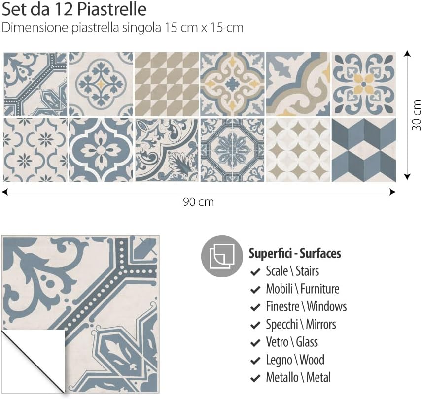 Thumbnail 4 de RE-COVERTILES adesivi piastrelle 12 pz 15x15