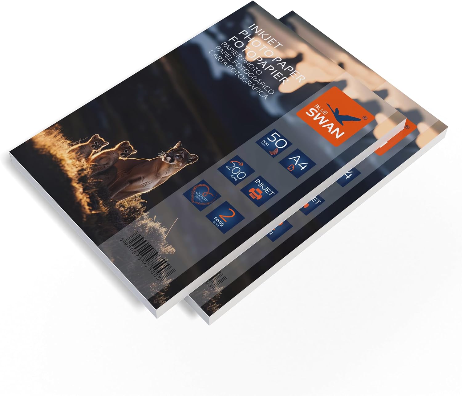 Detalle de BLUE SWAN Carta Fotografica Lucida A4 200 g/m², 100 fogli (2×50) lucida bifacciale per stampanti inkjet