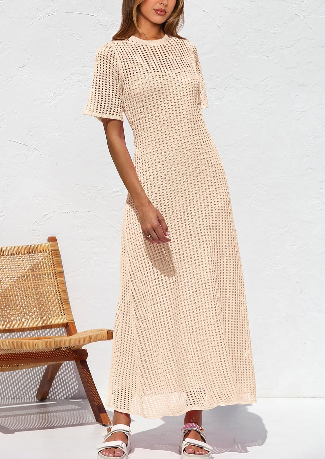 Thumbnail 2 de PrettyGarden Women's Eyelet Cover Up Dress: Resort Two-Piece Maxi for Summer