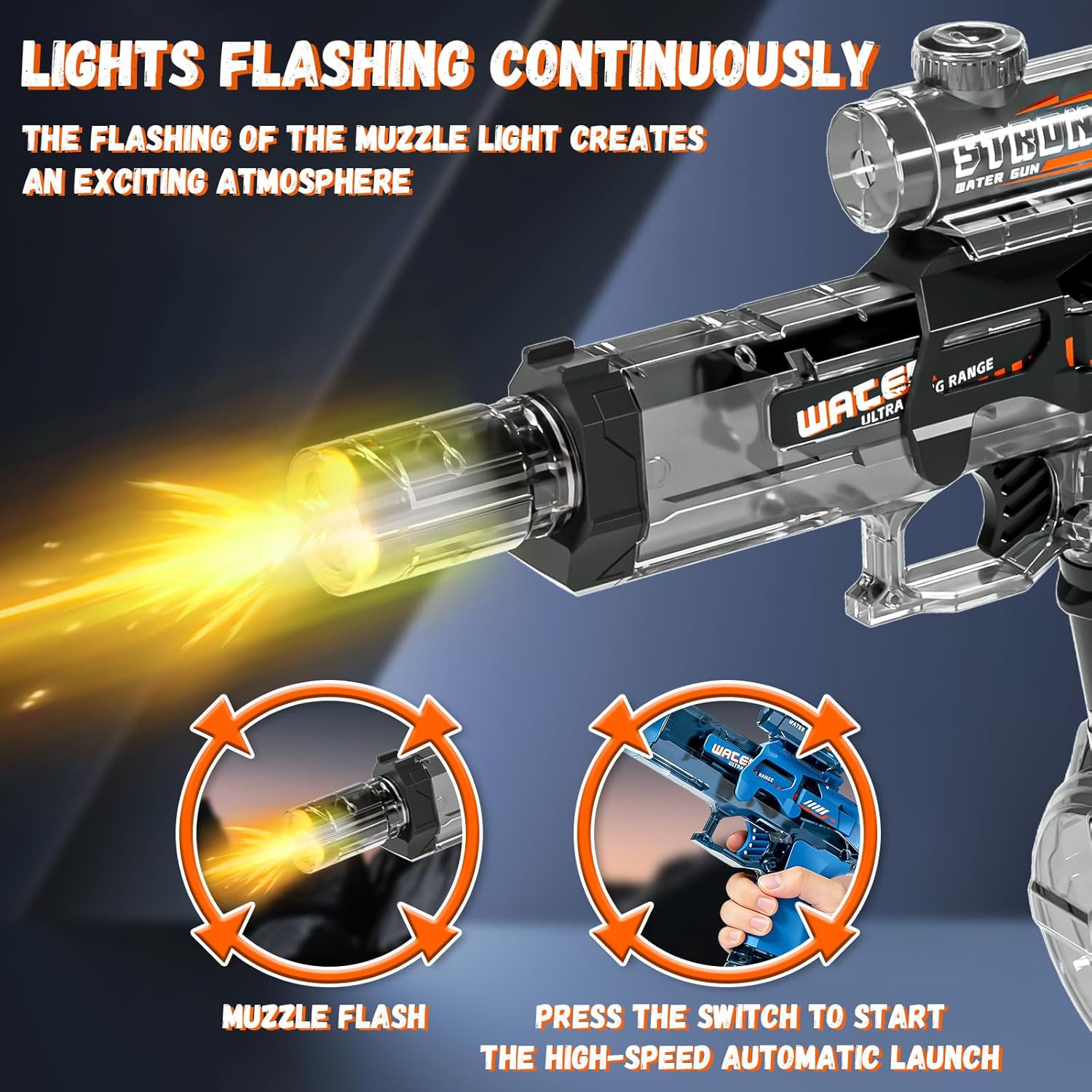 Thumbnail 1 de Doloowee Electric Water Gun: 300ml, 6m Range, LED Lights for Night Play