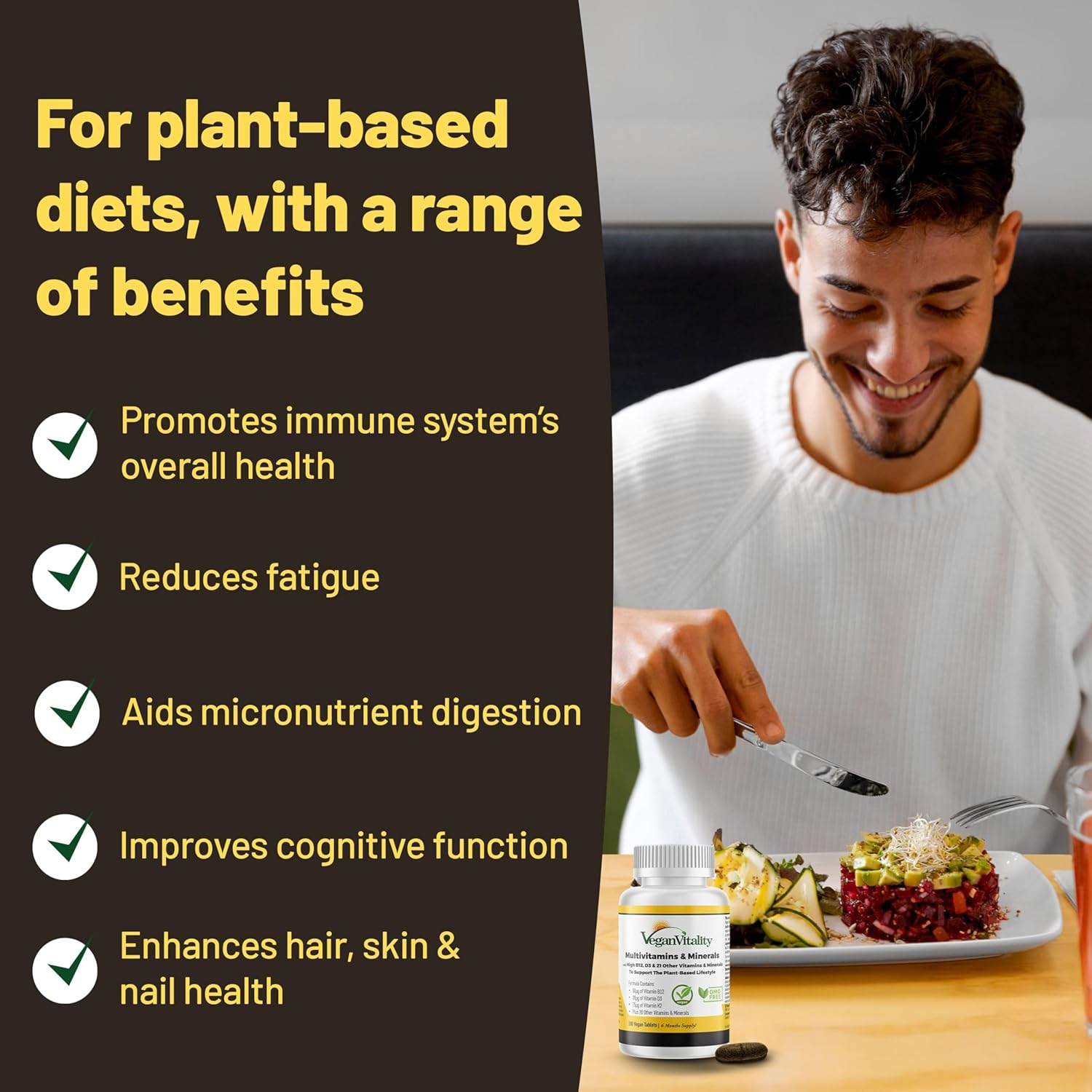 Detalle de Vegan Vitality multivitamin, 6 months supply