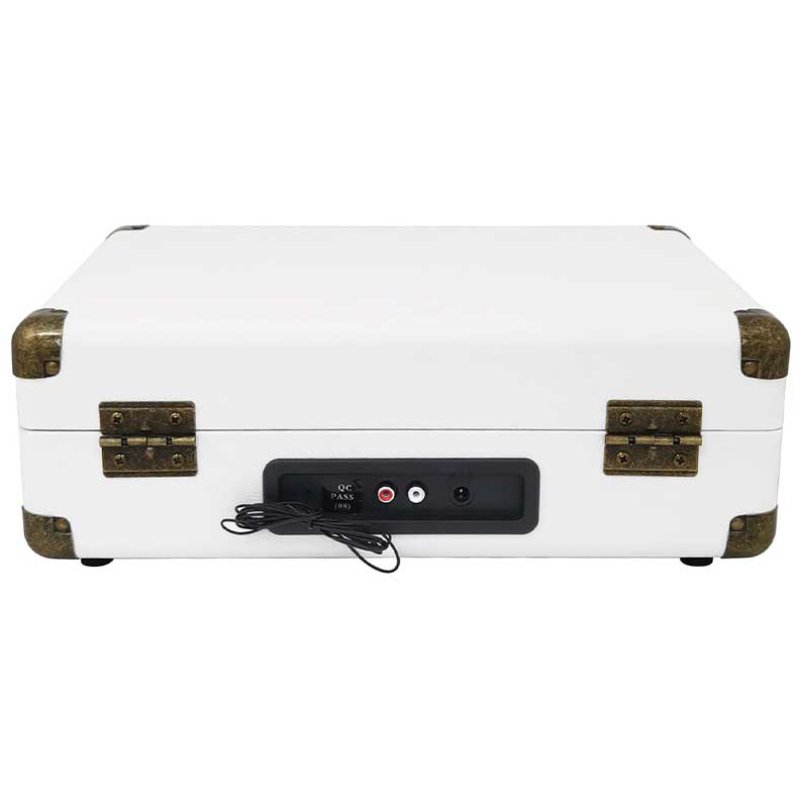 Detalle de Prixton VC400 Tocadiscos Bluetooth Blanco: estilo vintage y sonido portátil para tus vinilos