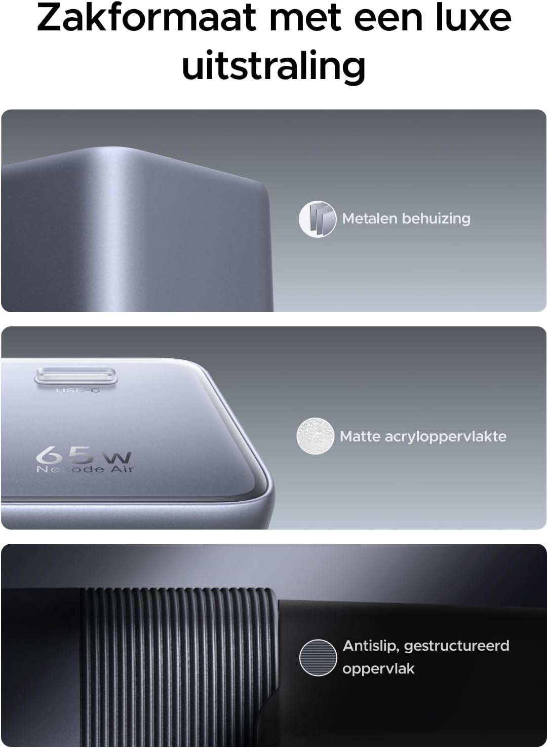 Thumbnail 5 de UGREEN Nexode Air 65W USB-C-oplader, compact, met AVS en GaNInfinity