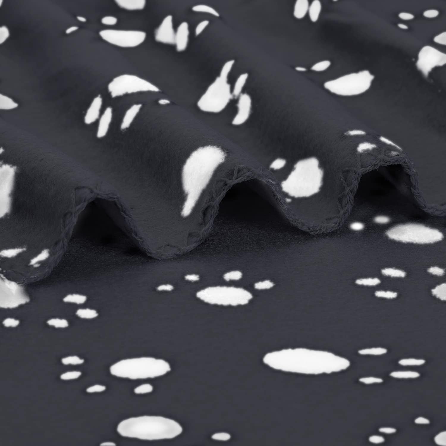 Detalle de Nobleza morbida coperta in pile per cani e gatti, 6 pezzi (Nero) 160 x 100 cm