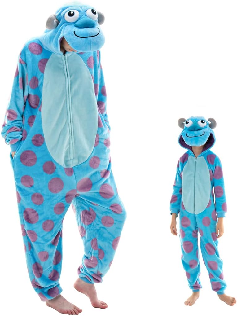 Detalle de COSUSKET Snug Fit Adult Onesie Pajamas, Flannel Sulley Costume with Zipper