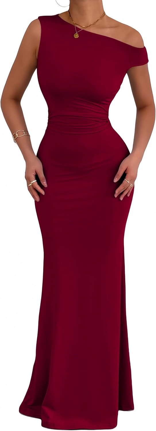 Thumbnail 6 de Belriviere Womens Off The Shoulder Maxi Dress - Ruched Fishtail Bodycon Gown