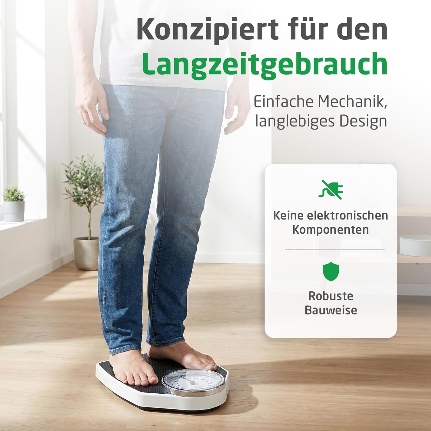 Detalle de Medisana PSD mechanische Personenwaage bis 150 kg – Retro-Analogwaage mit verstärkter Glasabdeckung