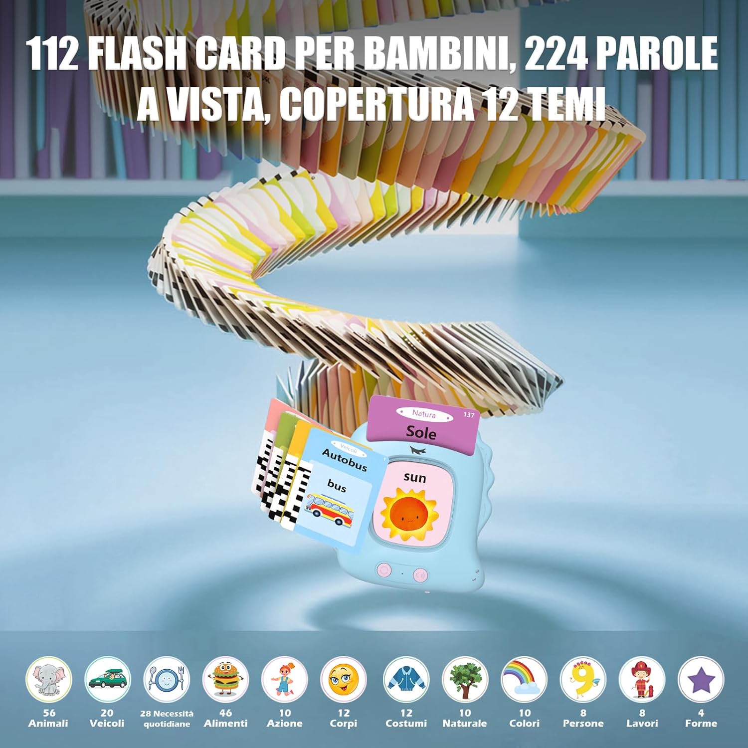 Thumbnail 4 de VISATOR Talking Flash Cards: schede parlanti da 224 parole per bambini 3+ (italiano/inglese)