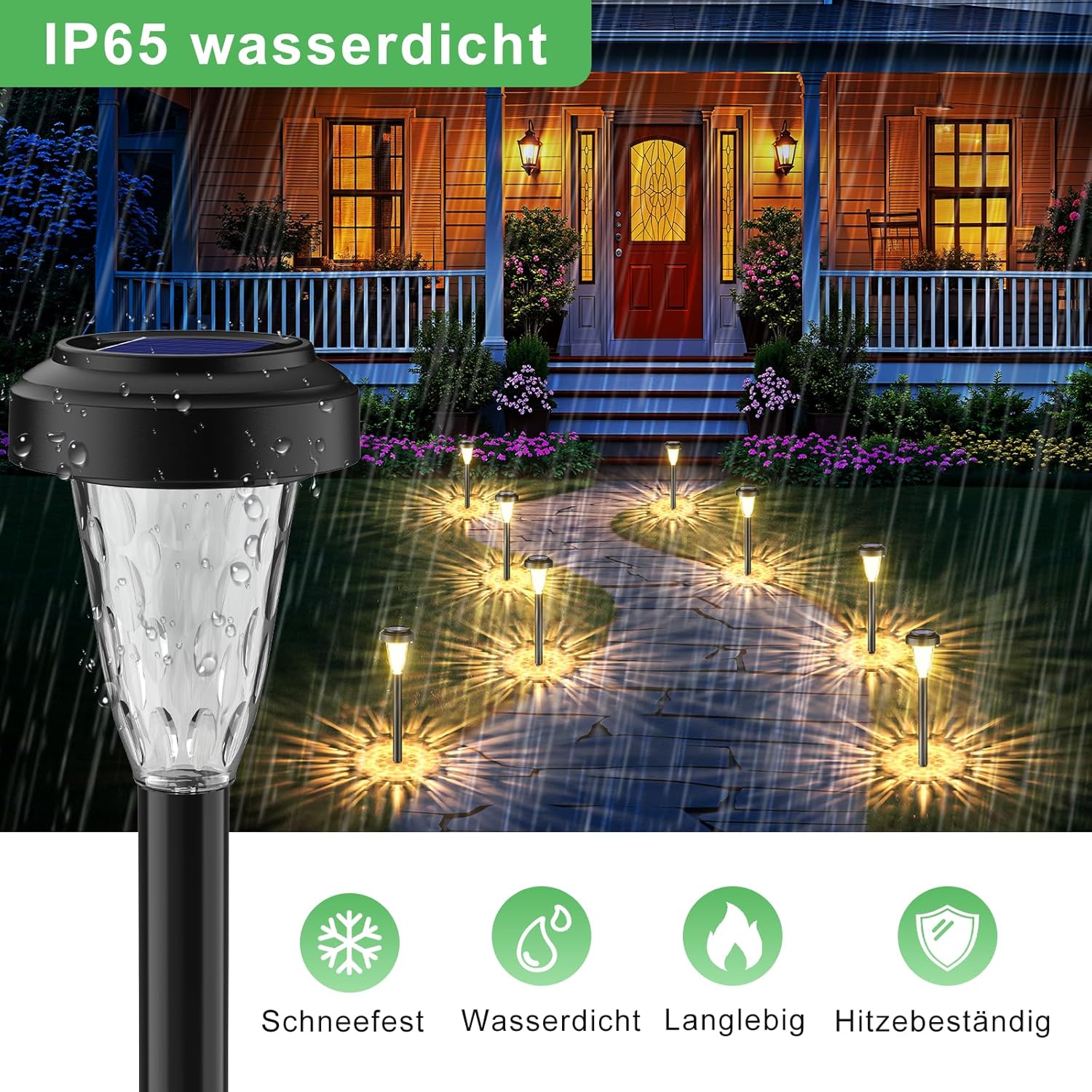 Thumbnail 3 de FIFlying Solar-Gartenleuchten, 6er-Set – Warmweiß 3000K, IP65, romantische Weg- und Gartenbeleuchtung