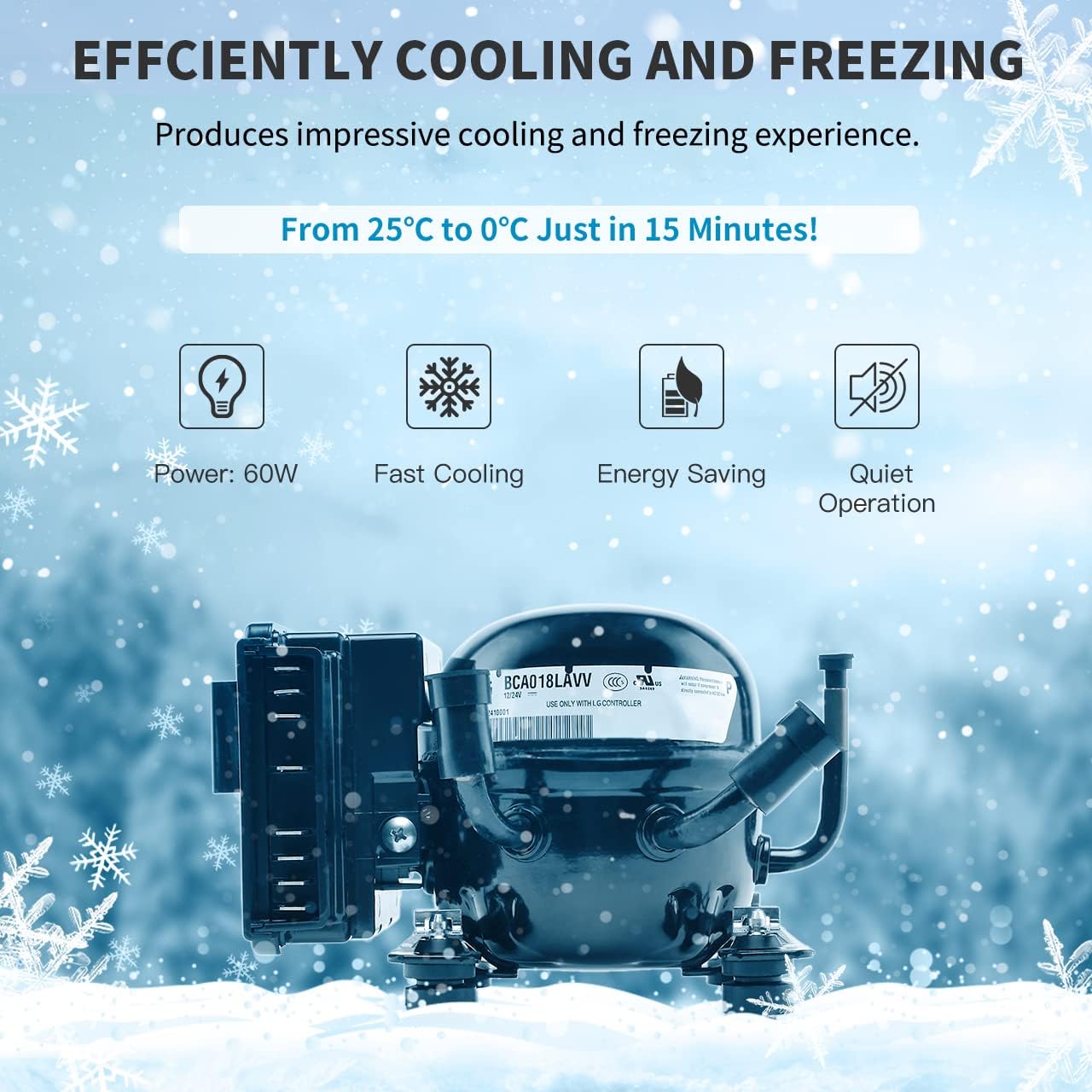Detalle 2 de Alpicool CX50 50L Compressor Car Refrigerator: Portable 12V/AC Fridge Freezer for Road Trips