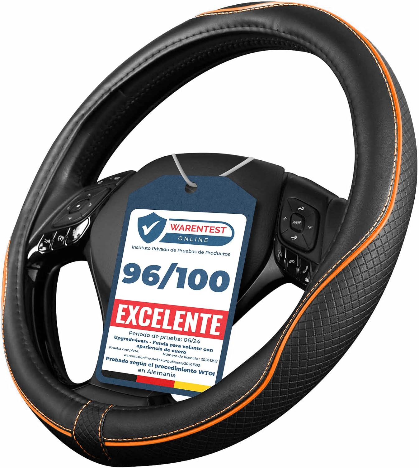 Thumbnail 6 de Upgrade4cars Funda Volante Rojo Negro 37-38 cm