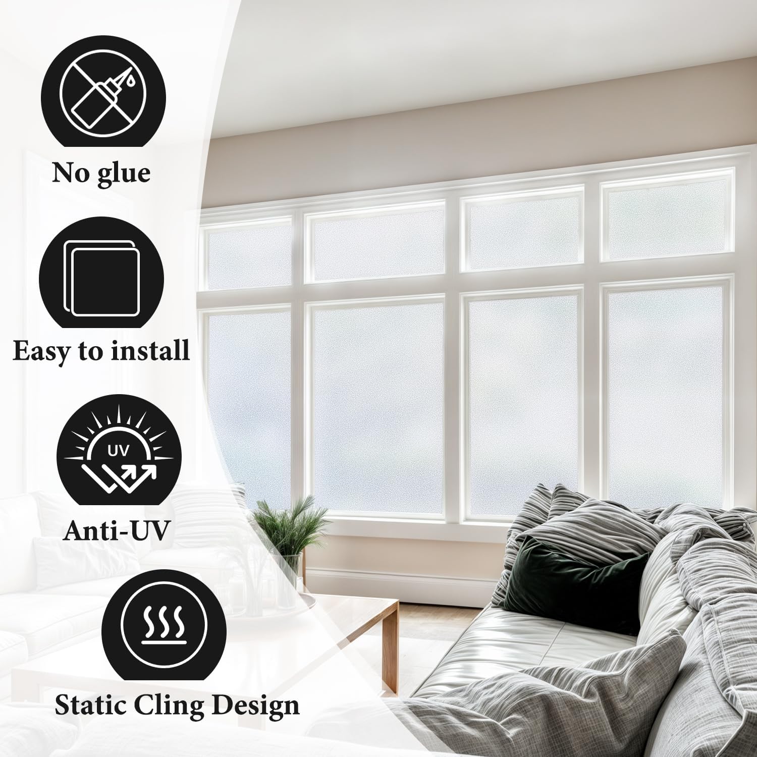 Thumbnail 4 de DUOFIRE Frosted Window Film 44.3 x 200 cm