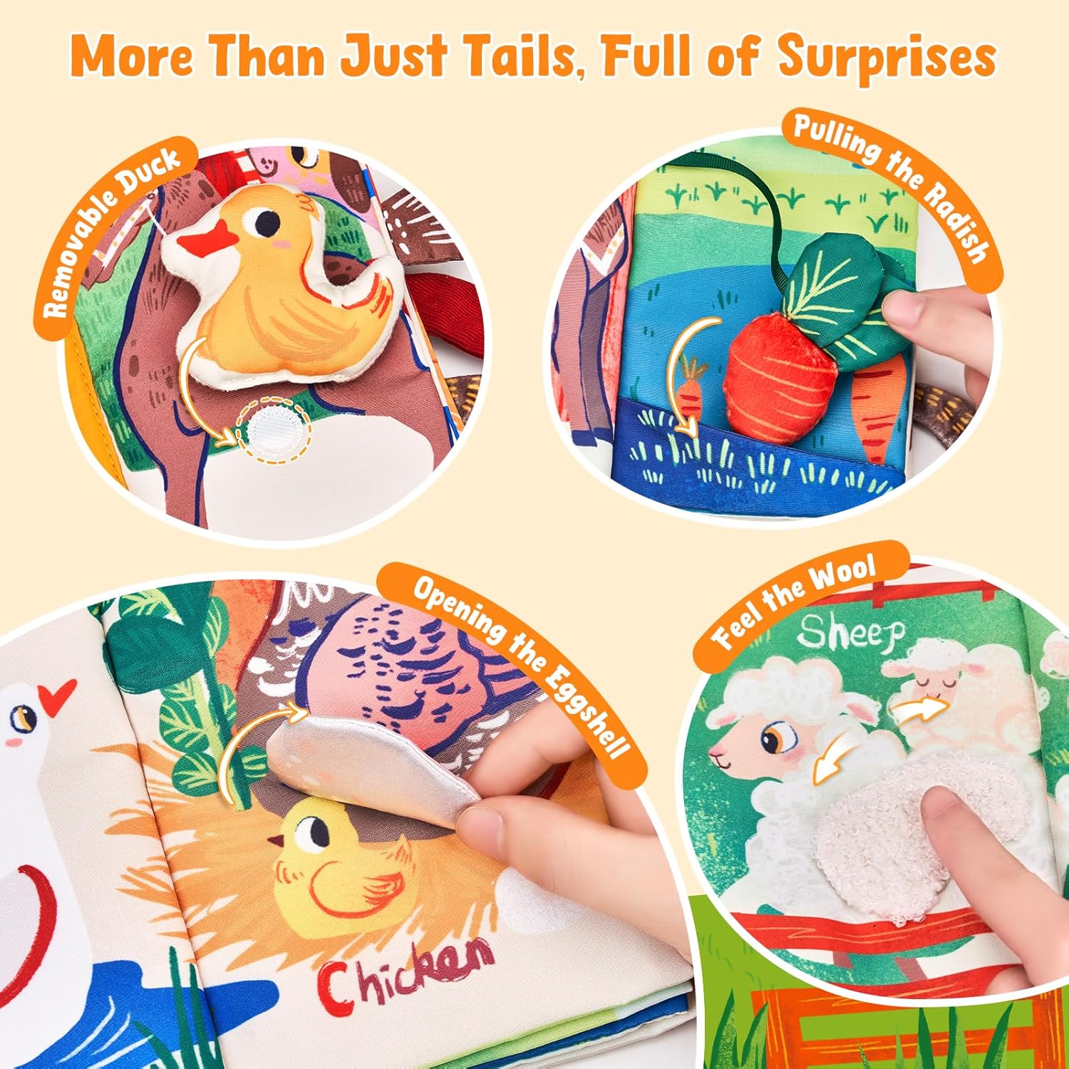 Thumbnail 4 de JoyCat Farm Tails Sensory Book for 0-6 Months
