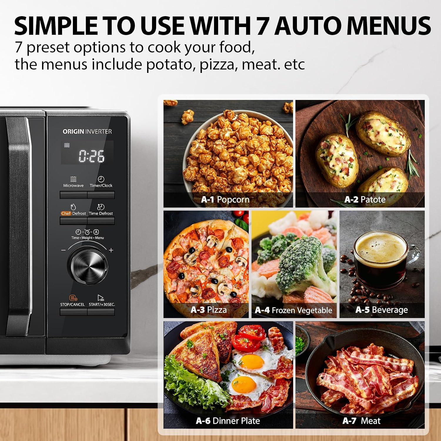Thumbnail 1 de Toshiba Black 25L 900W Digital Microwave Oven (MW3-AM25PFI(BK)) with Origin Inverter