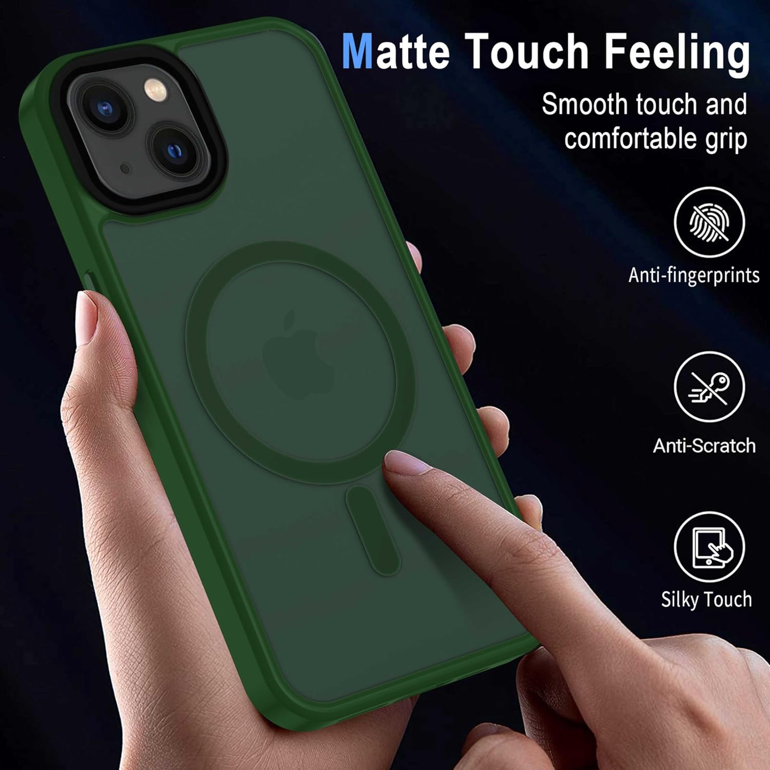 Thumbnail 6 de XTCASE Coque iPhone 13 Magnétique – Transparent Vert Foncé, MagSafe compatible