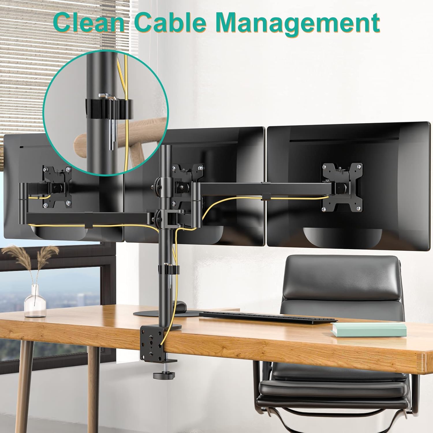 Thumbnail 6 de WALI M003S Triple Monitor Mount 27"