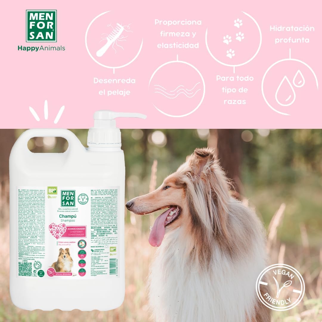 Detalle de Shampooing et après-shampooing Men for San Chien (5 L) – Cura per pelo lungo e riccio del cane