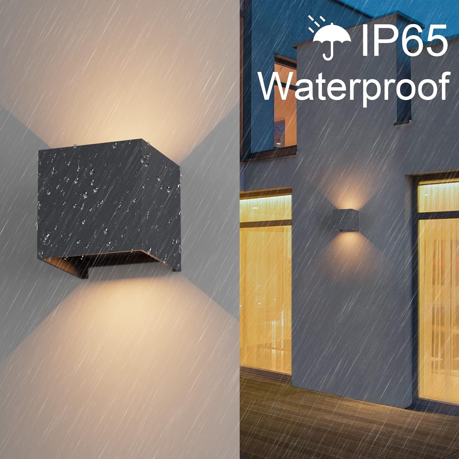 Detalle de K-Bright LED Wandleuchten Innen/Außen 12W – IP65 Anthrazit mit einstellbarem Lichtstrahl (3000K)
