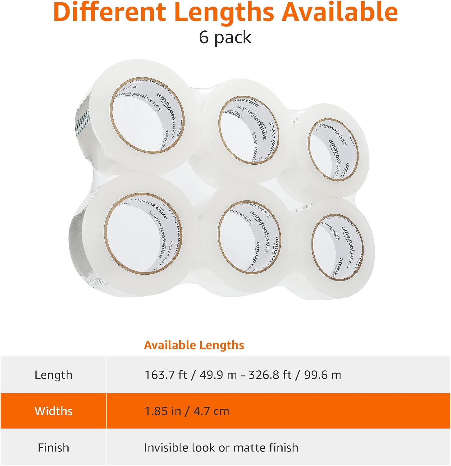 Thumbnail 4 de Amazon Basics Moving and Storage Packaging Tape 6-pack, 4.7 cm x 99.6 m 📦