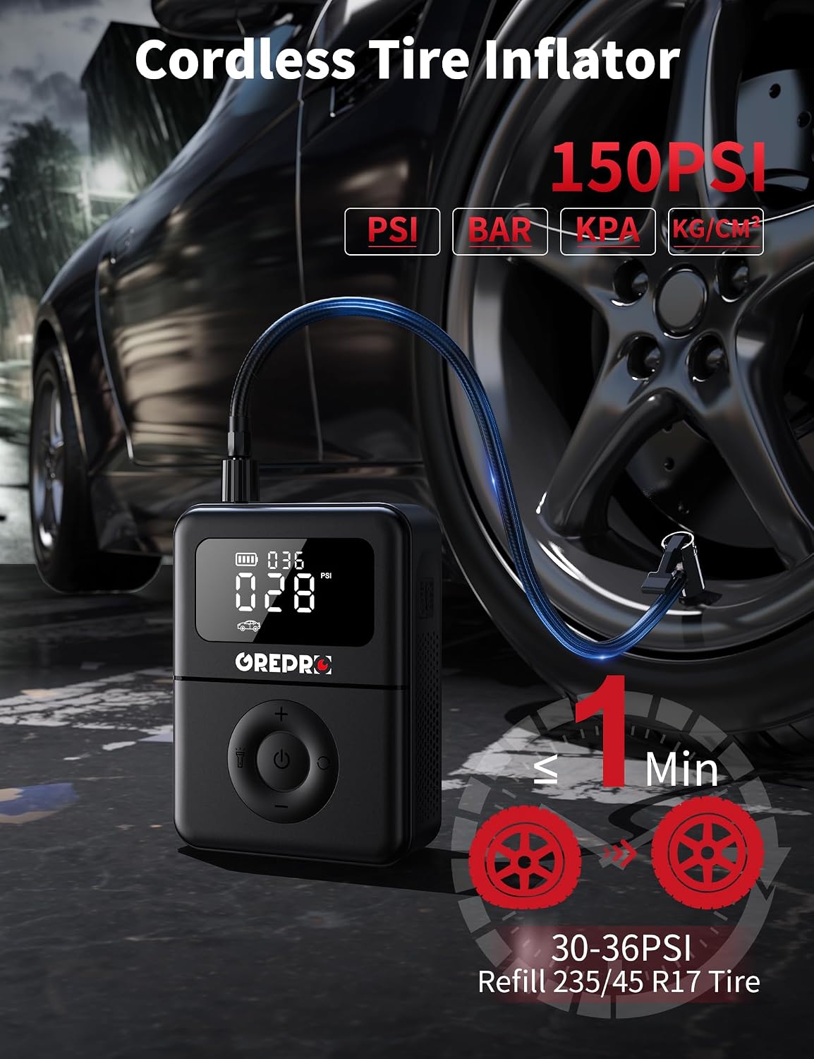 Detalle de GREPRO Jump Starter with Air Compressor 5000A