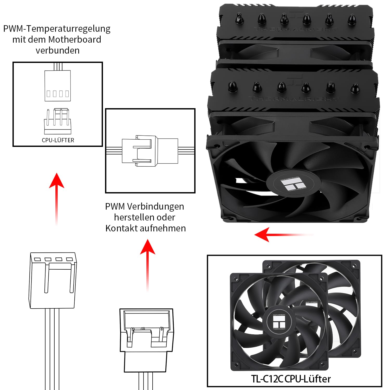 Thumbnail 6 de TR-Thermalright Peerless Assassin 120 SE Black CPU-Kühler – Dual-Tower, 2x120 mm Lüfter, 6 Heatpipes