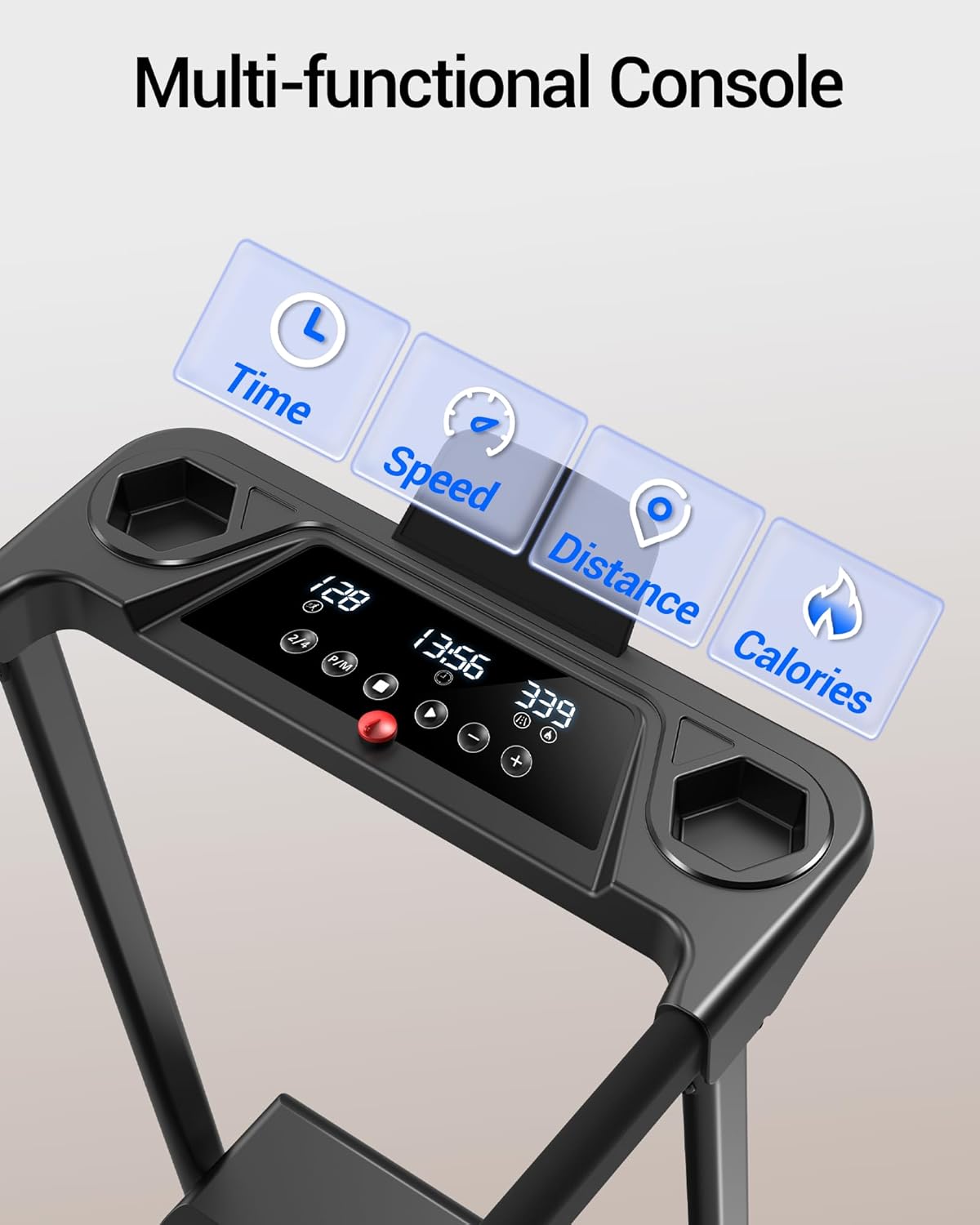 Thumbnail 2 de UMAY tapis de course pliable 12 km/h : inclinaison 0%, 10%, 15° et console avec suivi cardio