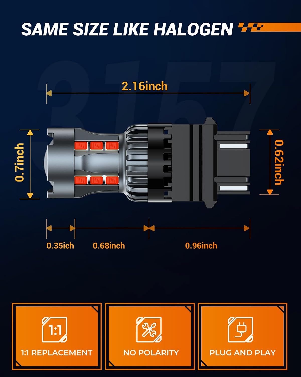 Thumbnail 6 de SEALIGHT 3157 LED Red Brake Bulb 50,000h