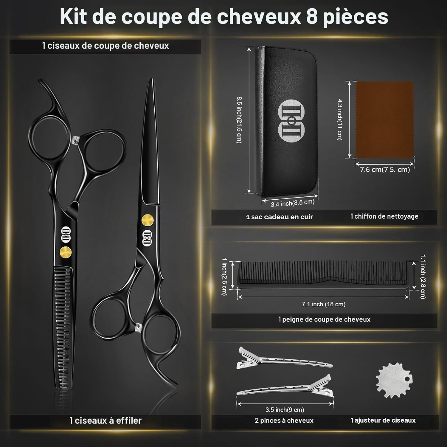 Thumbnail 5 de CIICII Kit Ciseaux Coiffure 6,7 Pouces