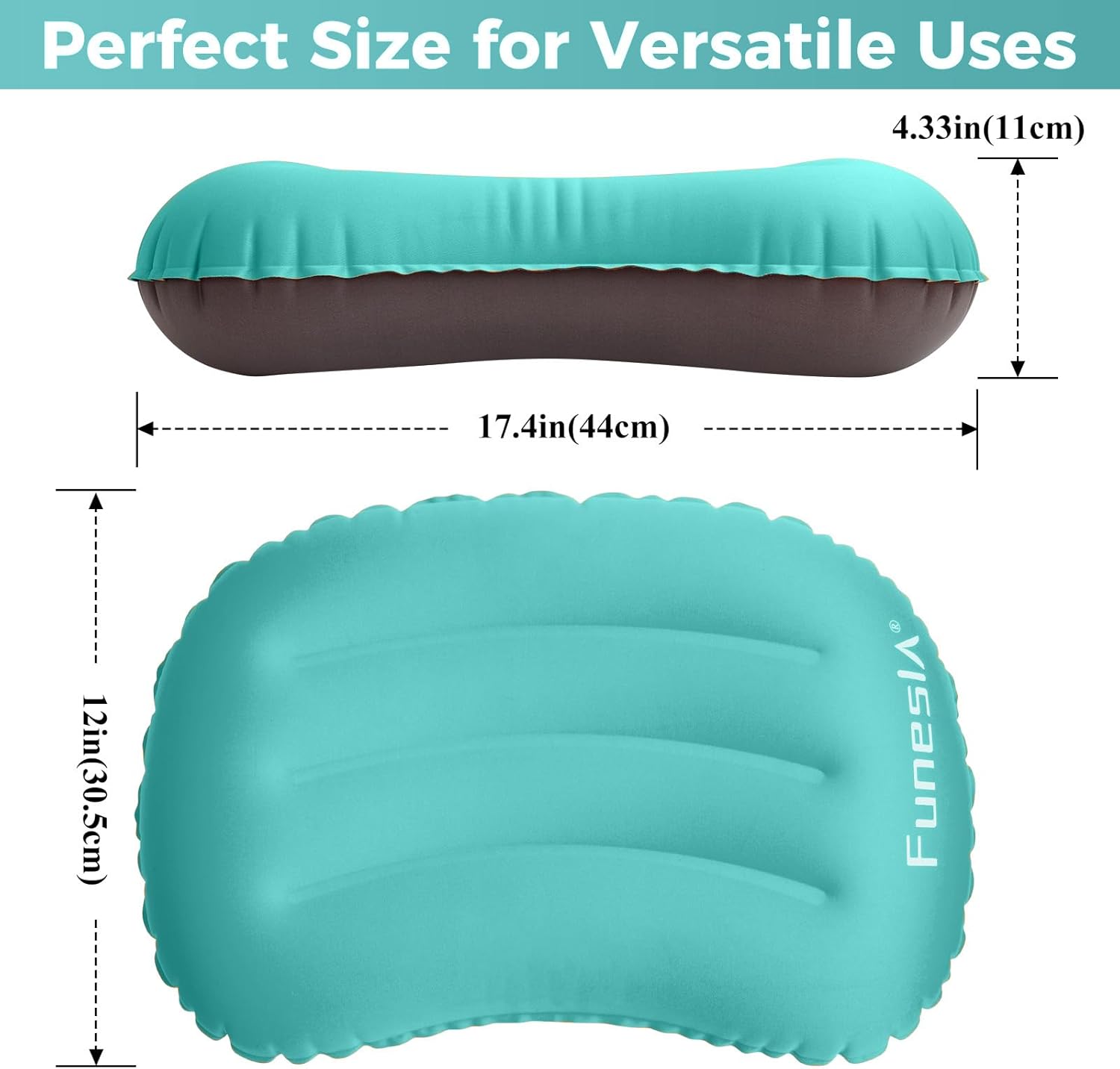 Detalle 2 de Funesla Camping Pillow Inflatable – Ultralight, Compressible Support for Neck & Lumbar