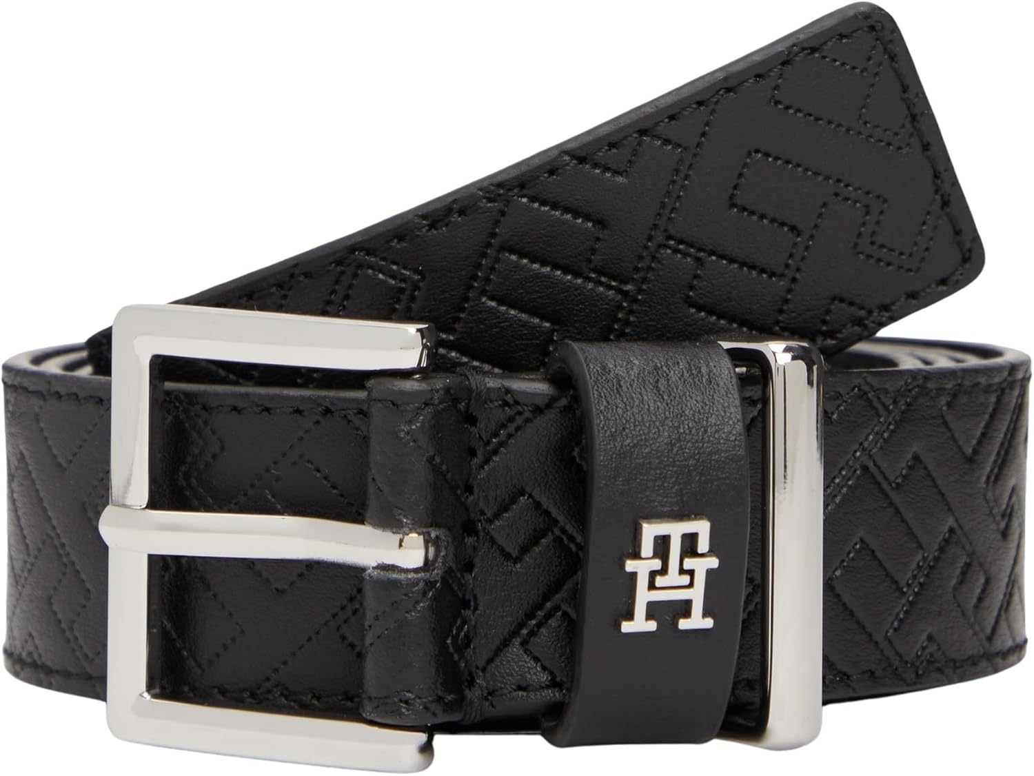 Detalle de Tommy Hilfiger Women’s TH Square 3.0 monogram belt (adjustable) – AW0AW18110