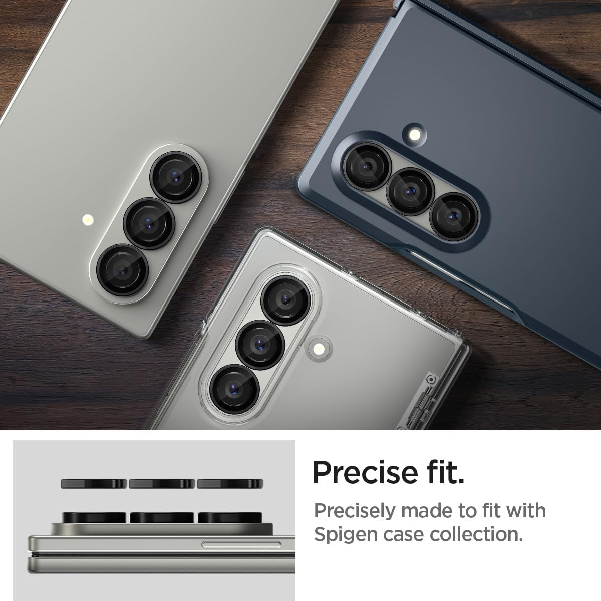 Thumbnail 5 de Protection caméra Spigen Glas.tR EZ Fit Optik Pro pour Samsung Galaxy Z Fold7 (kit de 2 pièces, installation incluse)