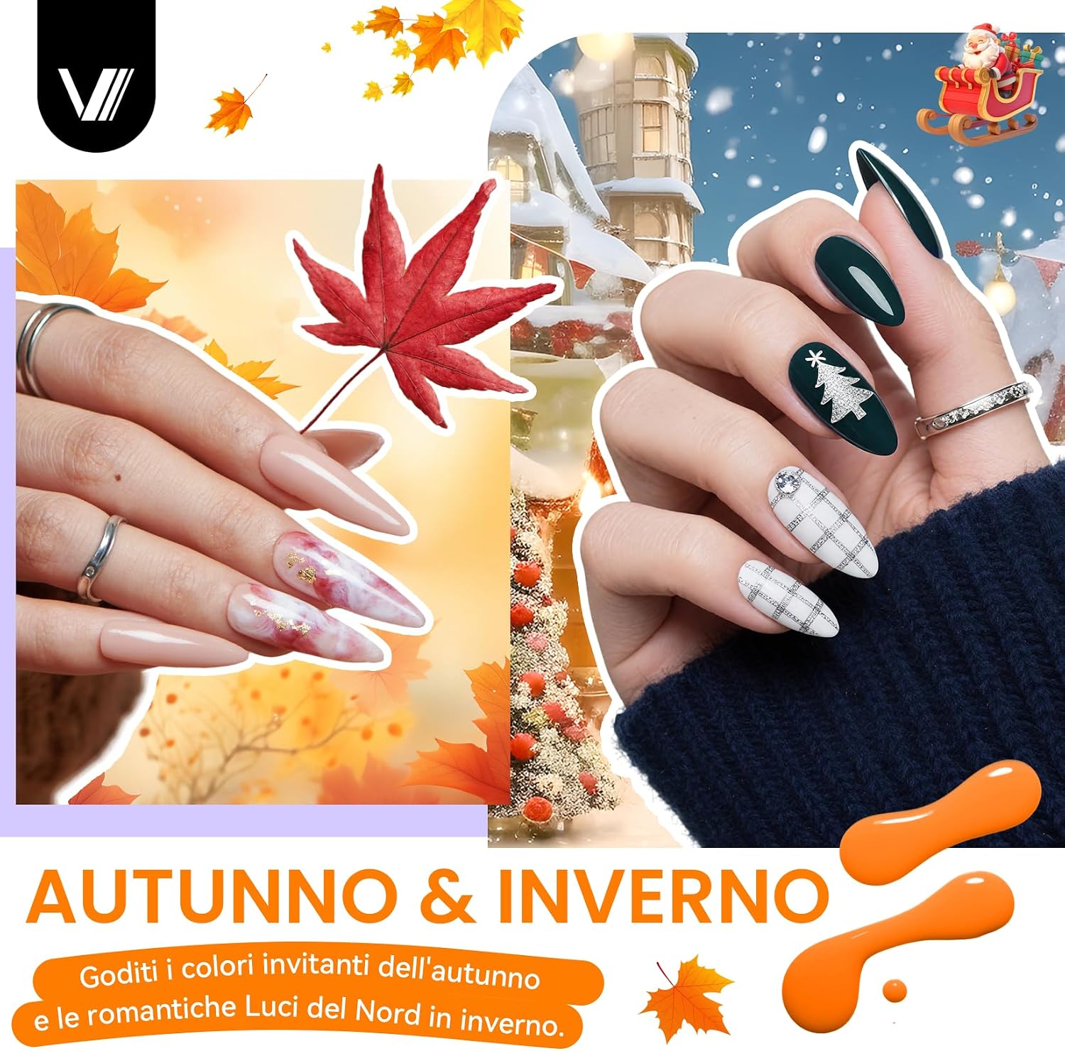 Detalle de VANREESA Kit semipermanente unghie da 35 colori con lampada UV/LED 48W