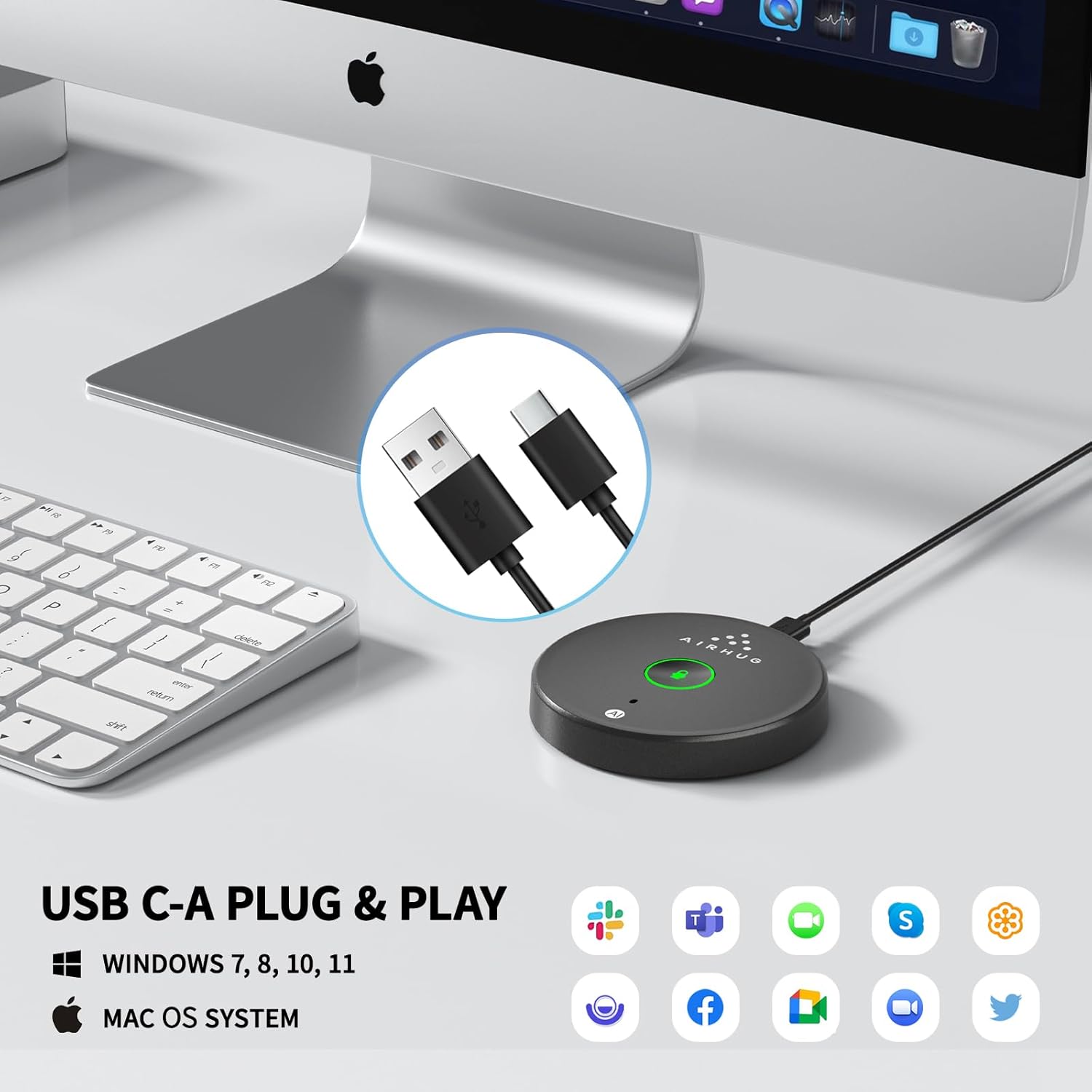 Thumbnail 4 de AIRHUG USB Microphone Omnidirectional, Plug & Play