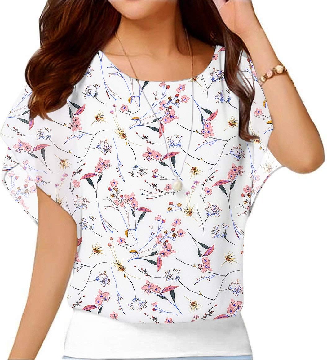 Thumbnail 4 de Neineiwu Women's Summer Loose Casual Short Sleeve Chiffon Top T-Shirt Blouse