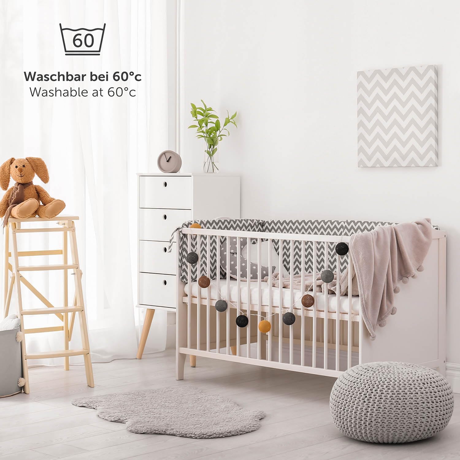 Thumbnail 6 de Laleni 70x140 cm Cotton Fitted Sheet for Baby Beds, White