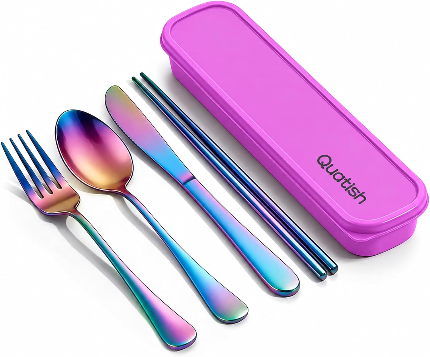 Detalle de Quatish Travel Utensil Set, Stainless Steel