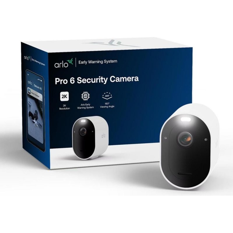Detalle de Arlo Pro 6 2K: Cámara IP interior/exterior con visión nocturna en color y audio bidireccional