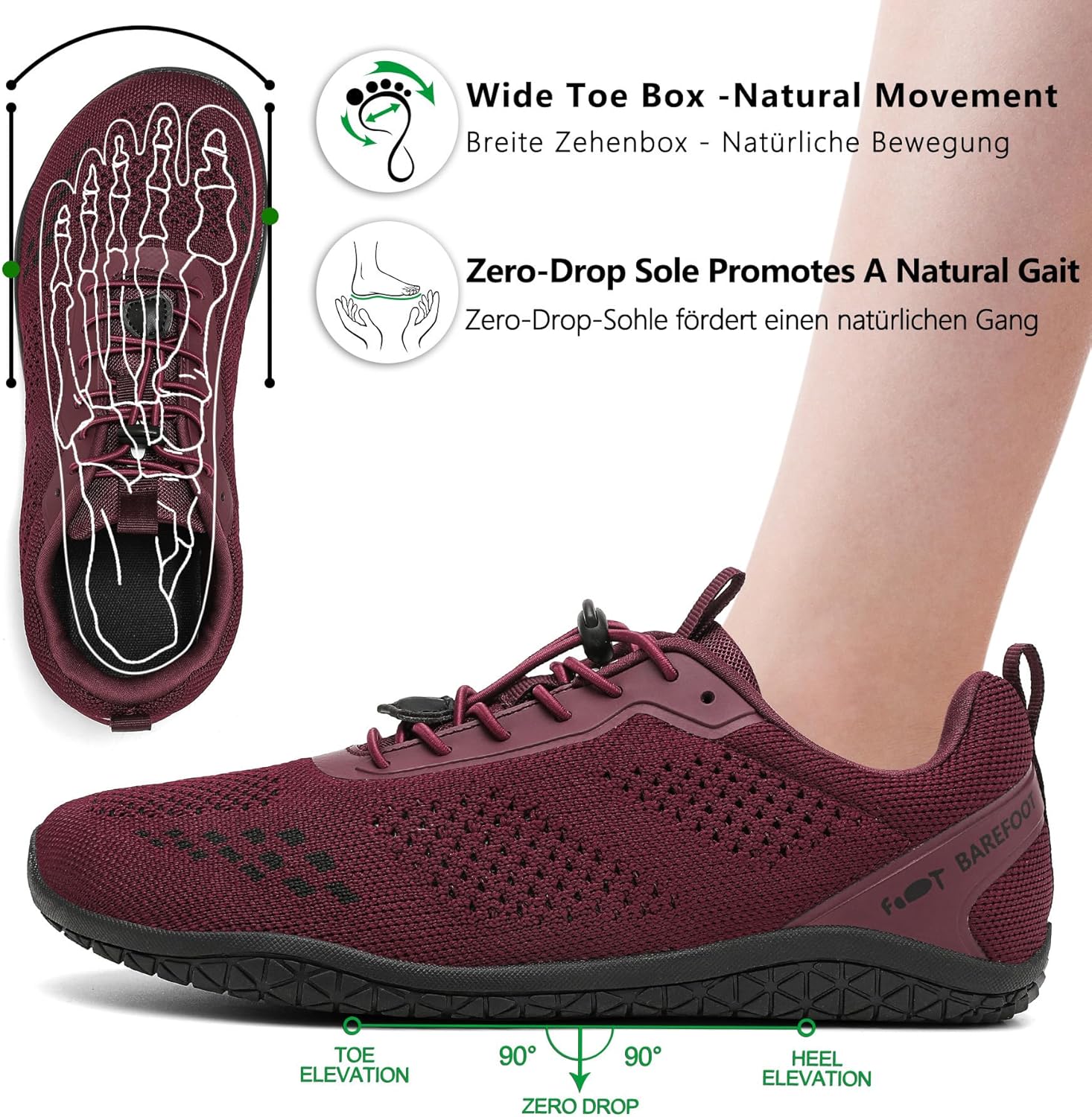 Thumbnail 2 de Geweo Barfußschuhe Herren/Damen – Sommer, atmungsaktiv, breite Zehenbox, Zero-Drop Sohle