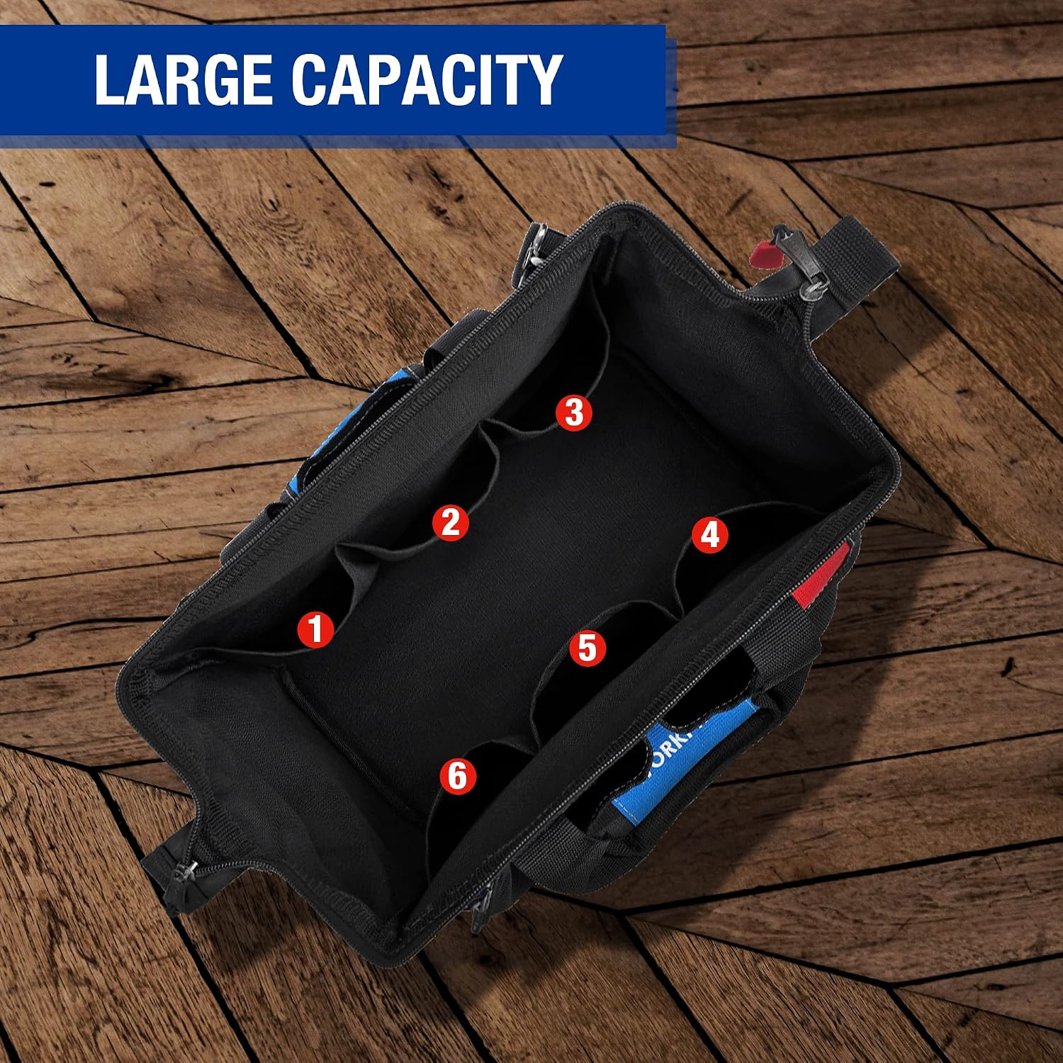 Detalle 2 de WORKPRO 14-inch Small Tool Bag organiser with strap