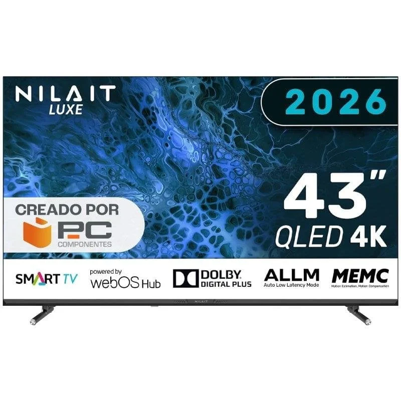 Detalle de Nilait Luxe 43UD8004SWOS: TV QLED 4K con webOS y barra Nilait Harmony 60 W
